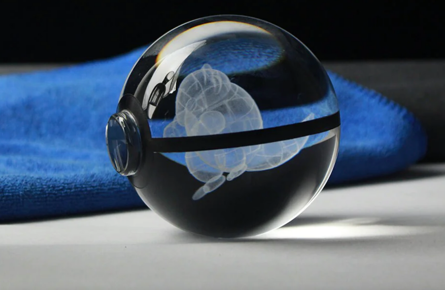 Sandshrew Large Crystal Pokeball 3D Laser Engraving