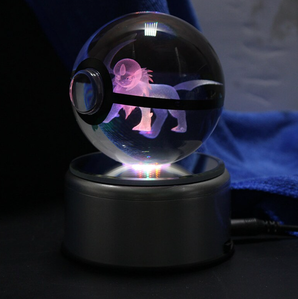Absol Large Crystal Pokeball 3D Laser Engraving