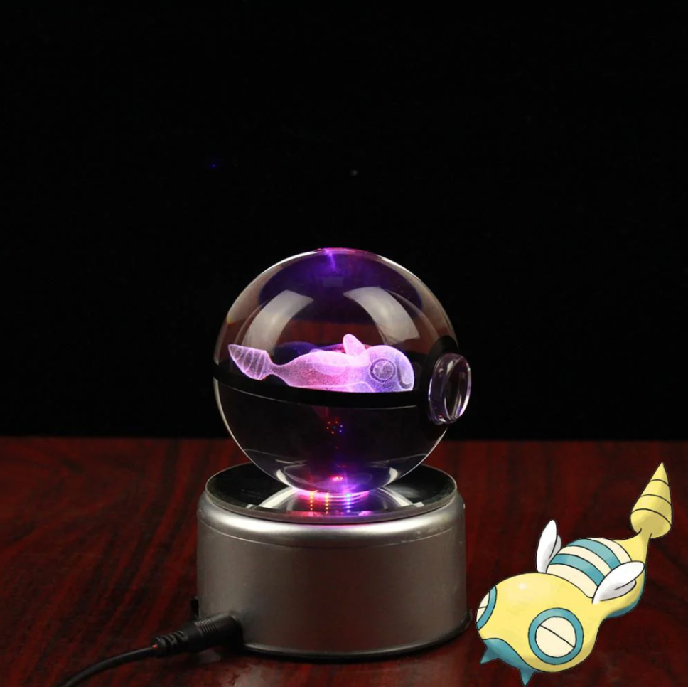 Dunsparce Large Crystal Pokeball 3D Laser Engraving