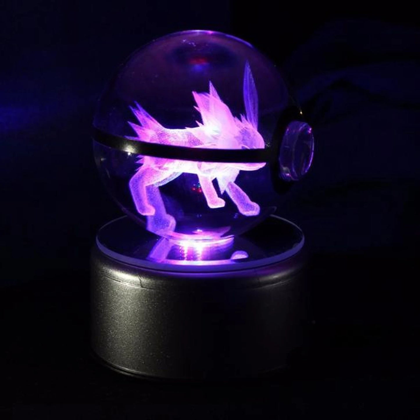 Jolteon Large Crystal Pokeball 3D Laser Engraving