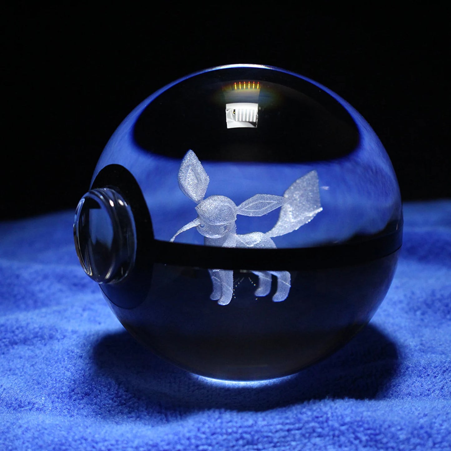 Glaceon Large Crystal Pokeball 3D Laser Engraving