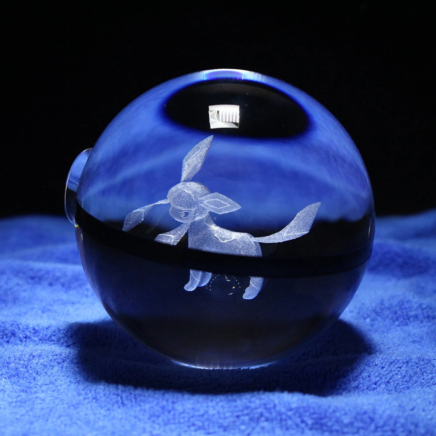 Glaceon Large Crystal Pokeball 3D Laser Engraving