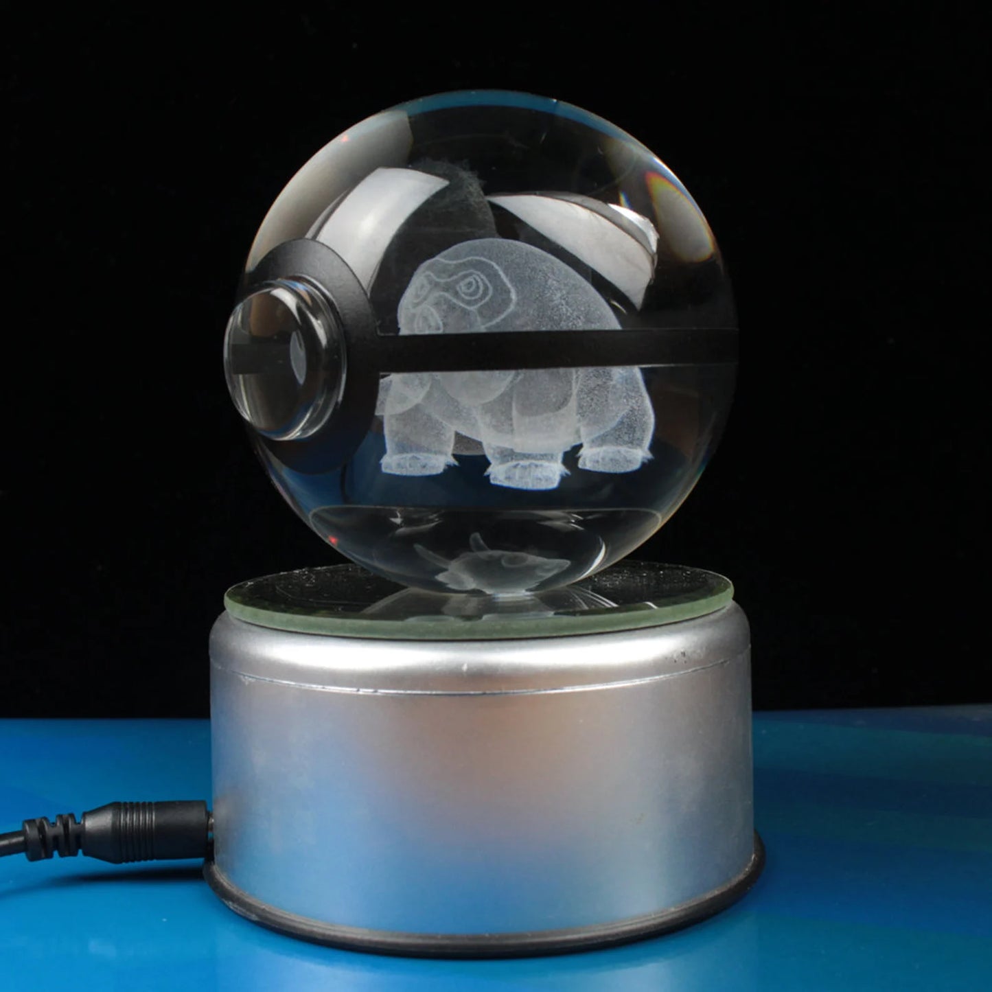 Mamoswine Large Crystal Pokeball 3D Laser Engraving