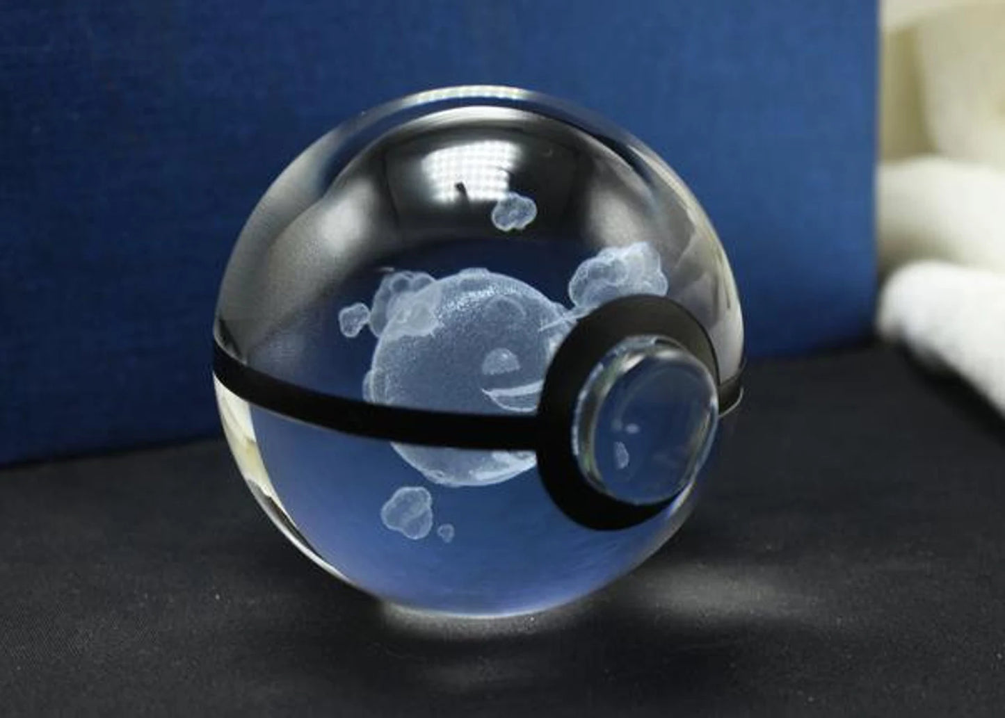 Koffing Large Crystal Pokeball 3D Laser Engraving