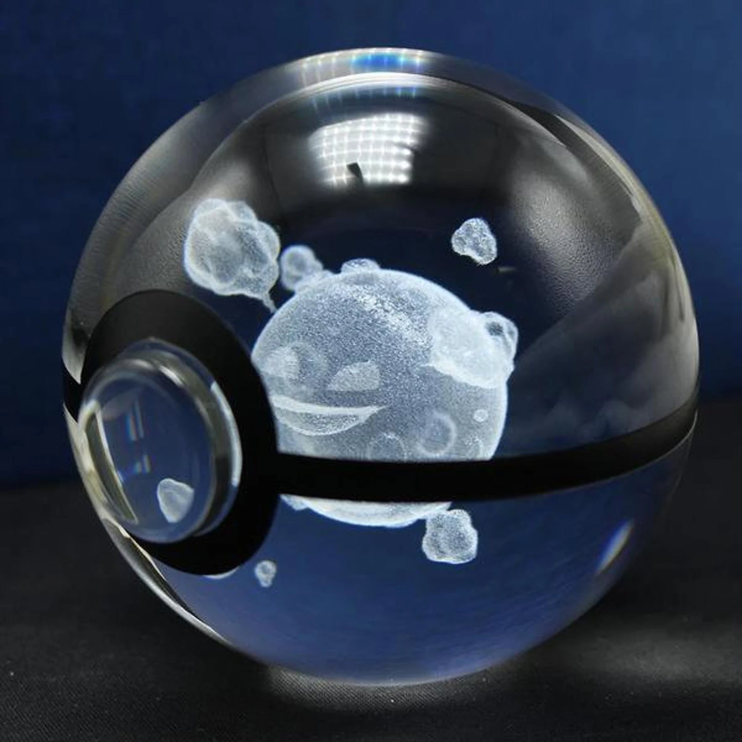 Koffing Large Crystal Pokeball 3D Laser Engraving