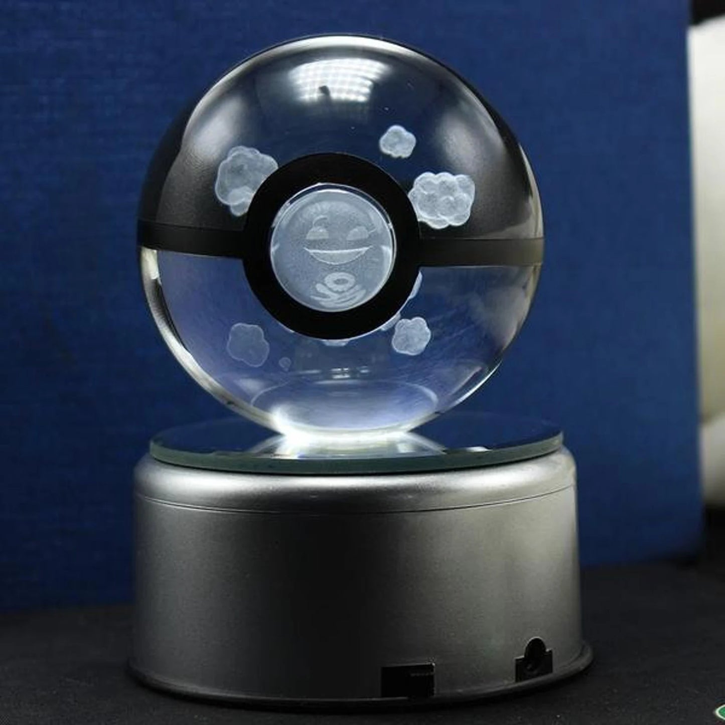 Koffing Large Crystal Pokeball 3D Laser Engraving