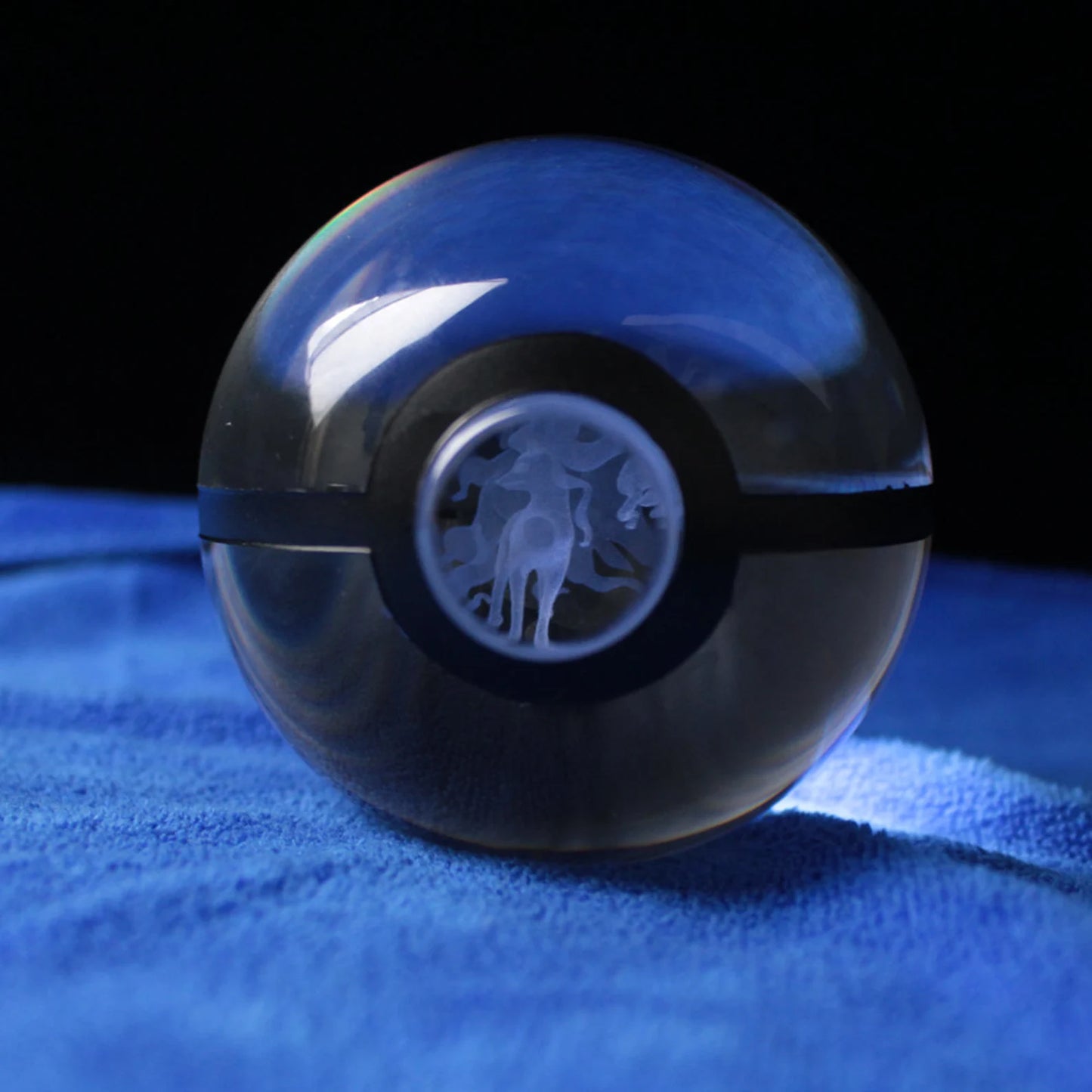 Ninetales Large Crystal Pokeball 3D Laser Engraving