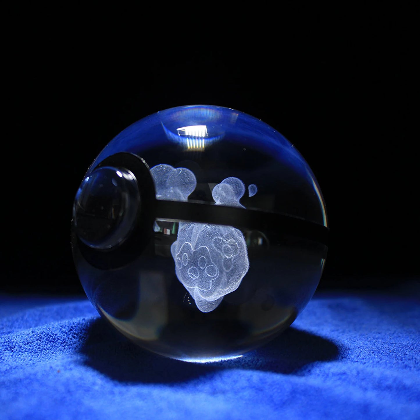 Cosmog Large Crystal Pokeball 3D Laser Engraving