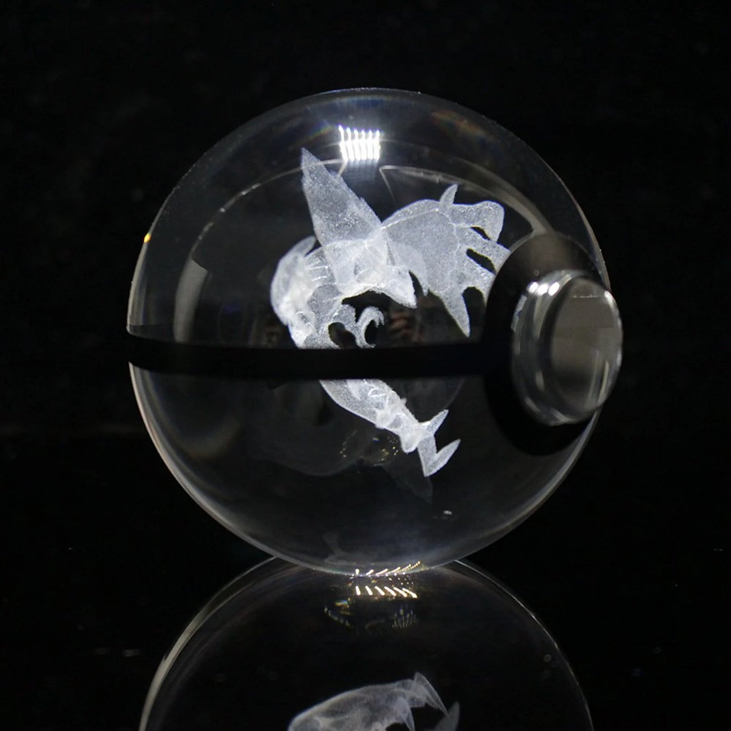 Yveltal Large Crystal Pokeball 3D Laser Engraving