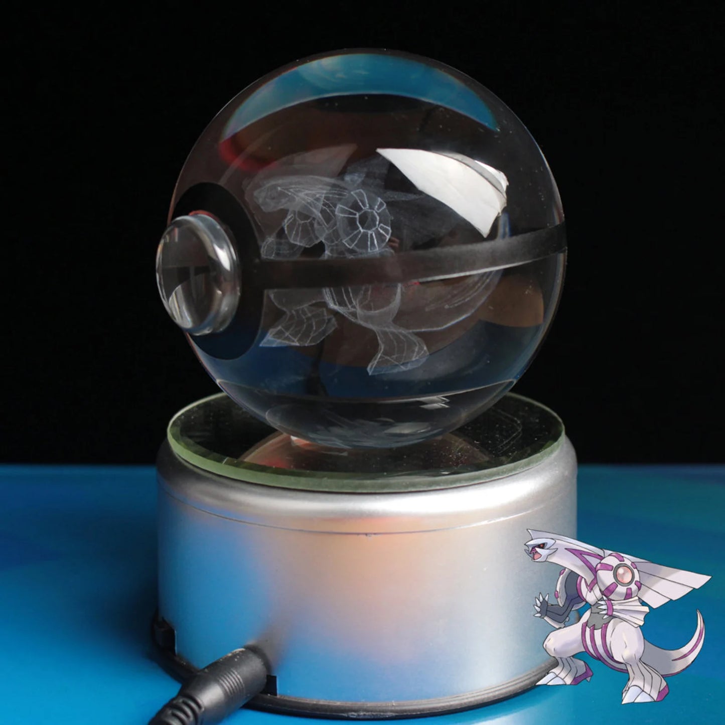 Palkia Large Crystal Pokeball 3D Laser Engraving