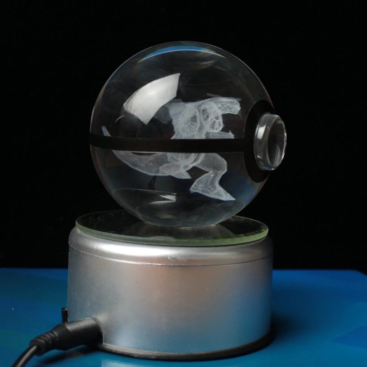 Palkia Large Crystal Pokeball 3D Laser Engraving