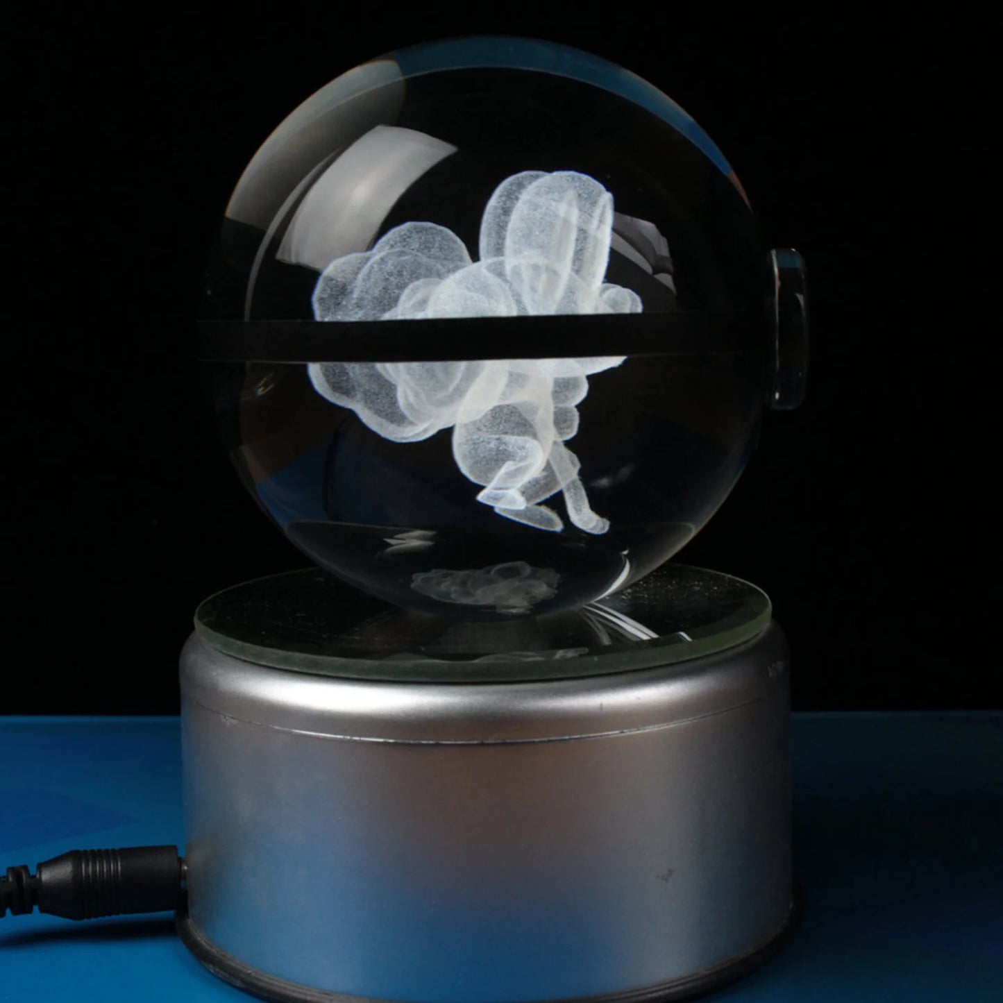 Froakie Large Crystal Pokeball 3D Laser Engraving