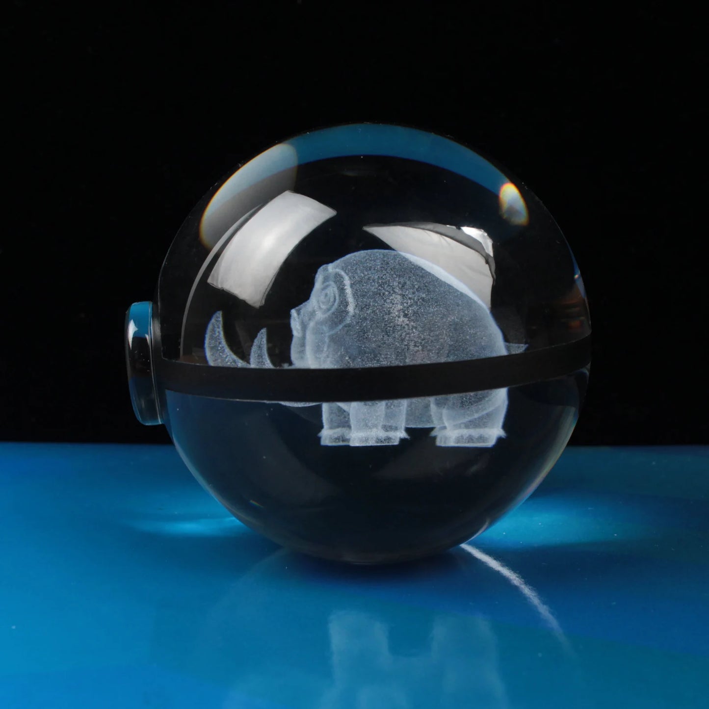 Mamoswine Large Crystal Pokeball 3D Laser Engraving
