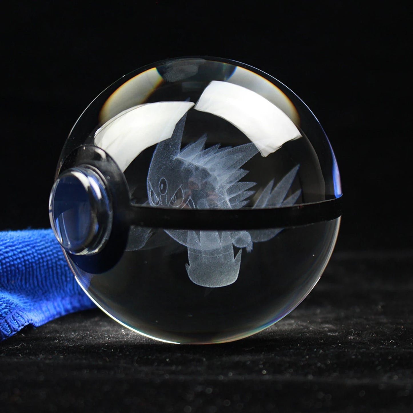 Mega Gengar Large Crystal Pokeball 3D Laser Engraving