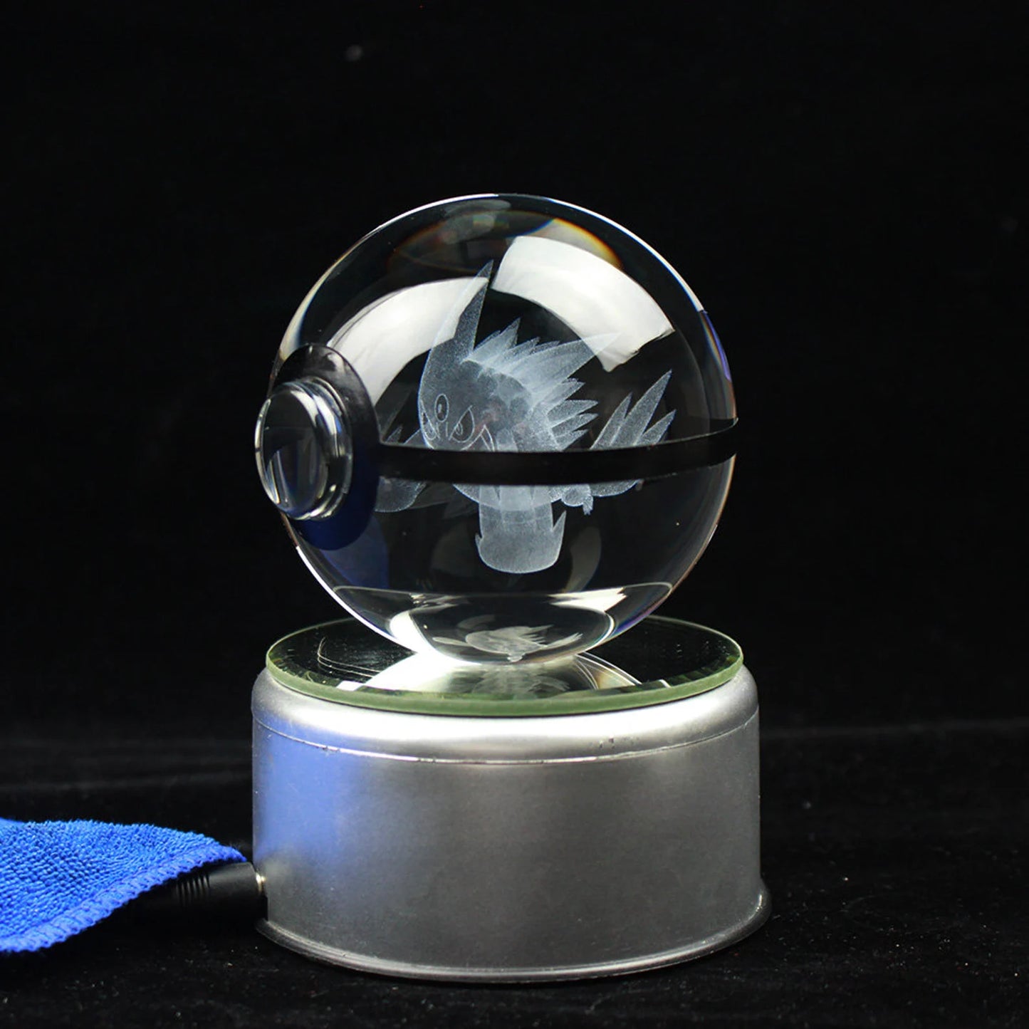 Mega Gengar Large Crystal Pokeball 3D Laser Engraving