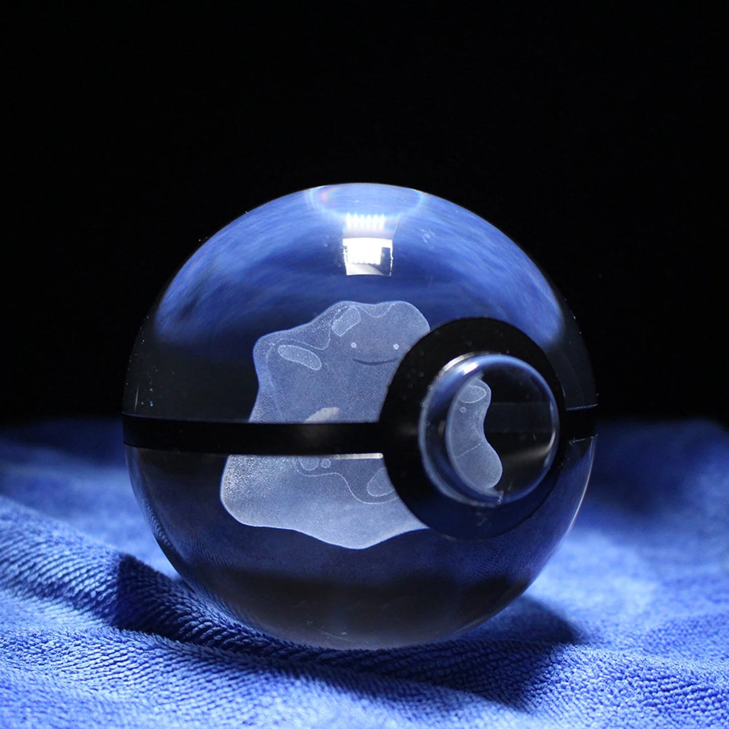 Ditto Large Crystal Pokeball 3D Laser Engraving
