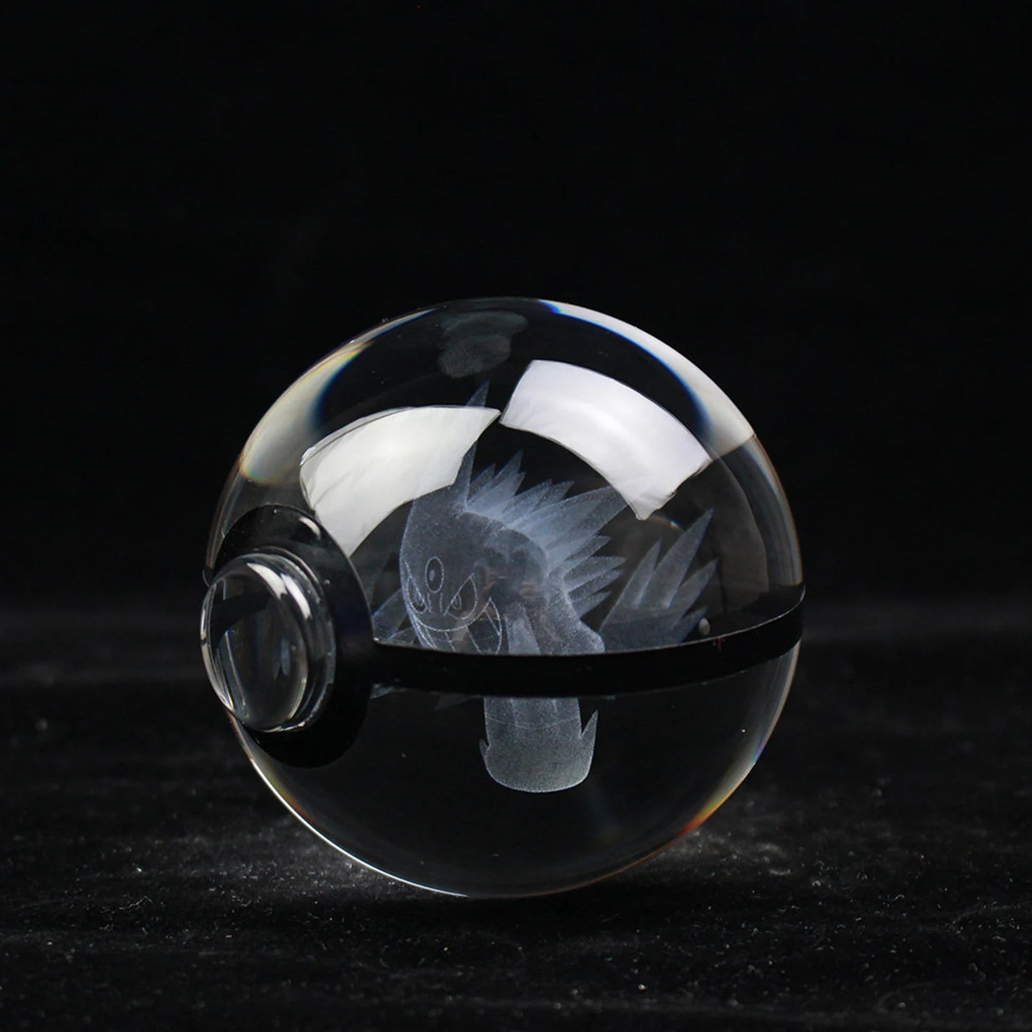 Mega Gengar Large Crystal Pokeball 3D Laser Engraving