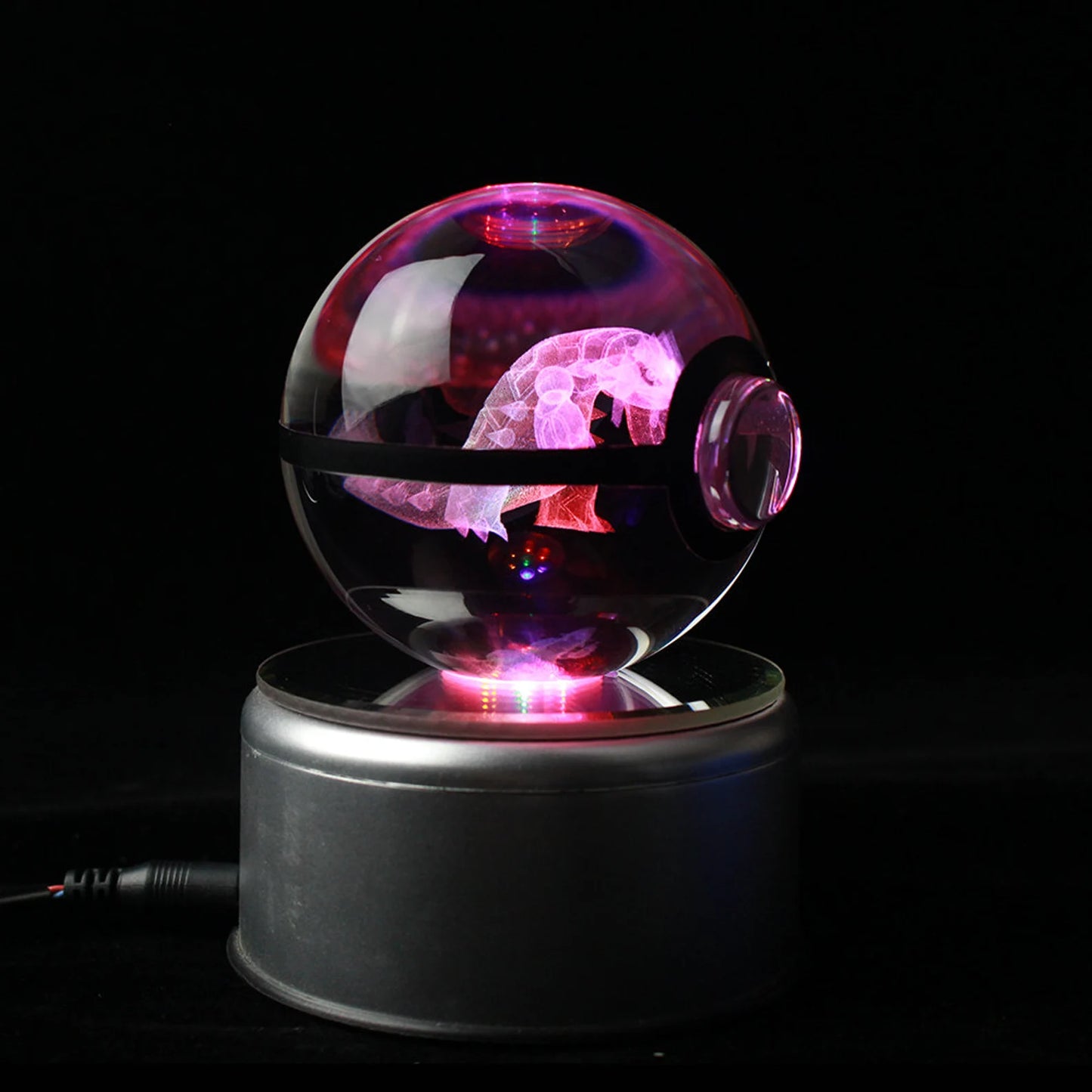 Groudon Large Crystal Pokeball 3D Laser Engraving