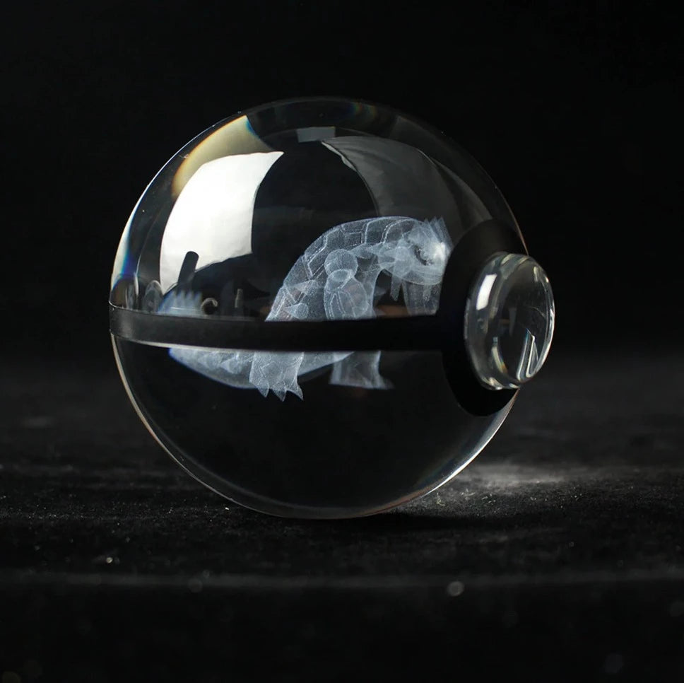 Groudon Large Crystal Pokeball 3D Laser Engraving