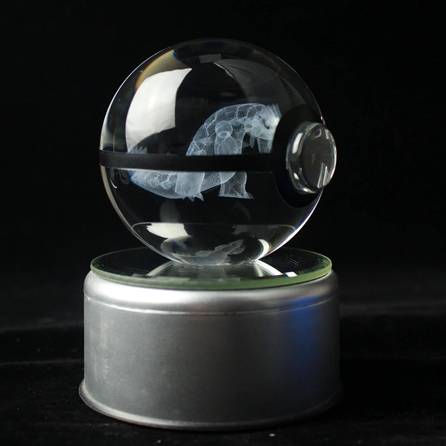 Groudon Large Crystal Pokeball 3D Laser Engraving