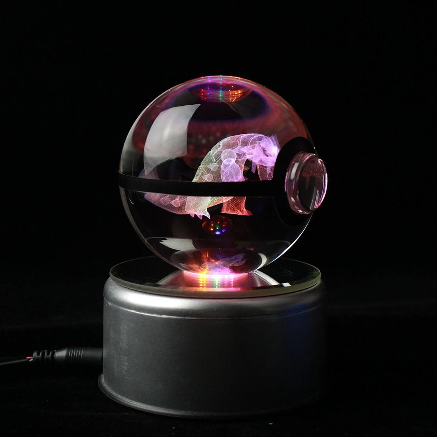 Groudon Large Crystal Pokeball 3D Laser Engraving