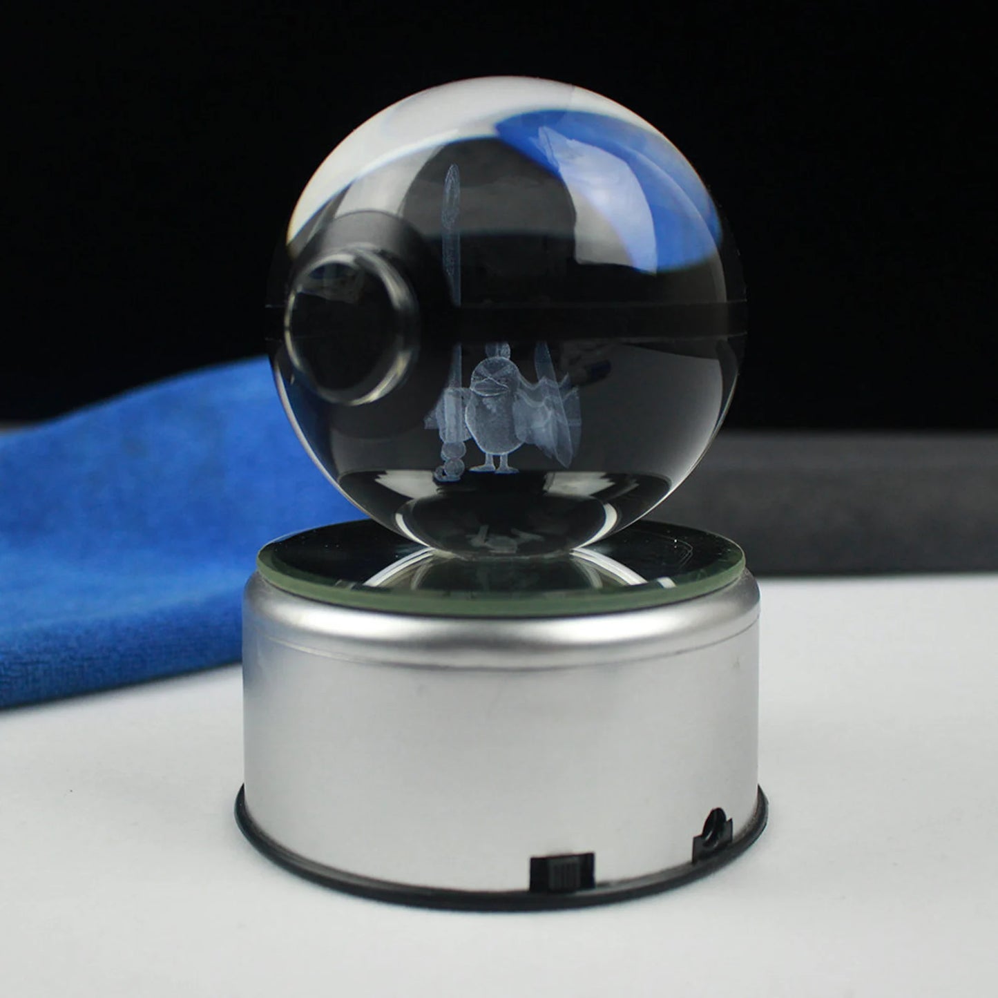 Sirfetchd Large Crystal Pokeball 3D Laser Engraving
