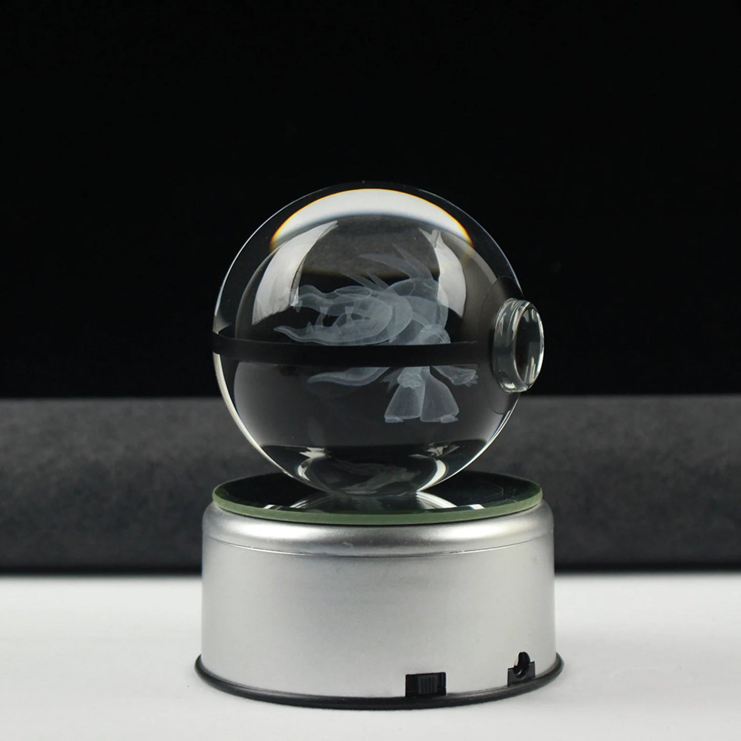 Mega Mawile Large Crystal Pokeball 3D Laser Engraving