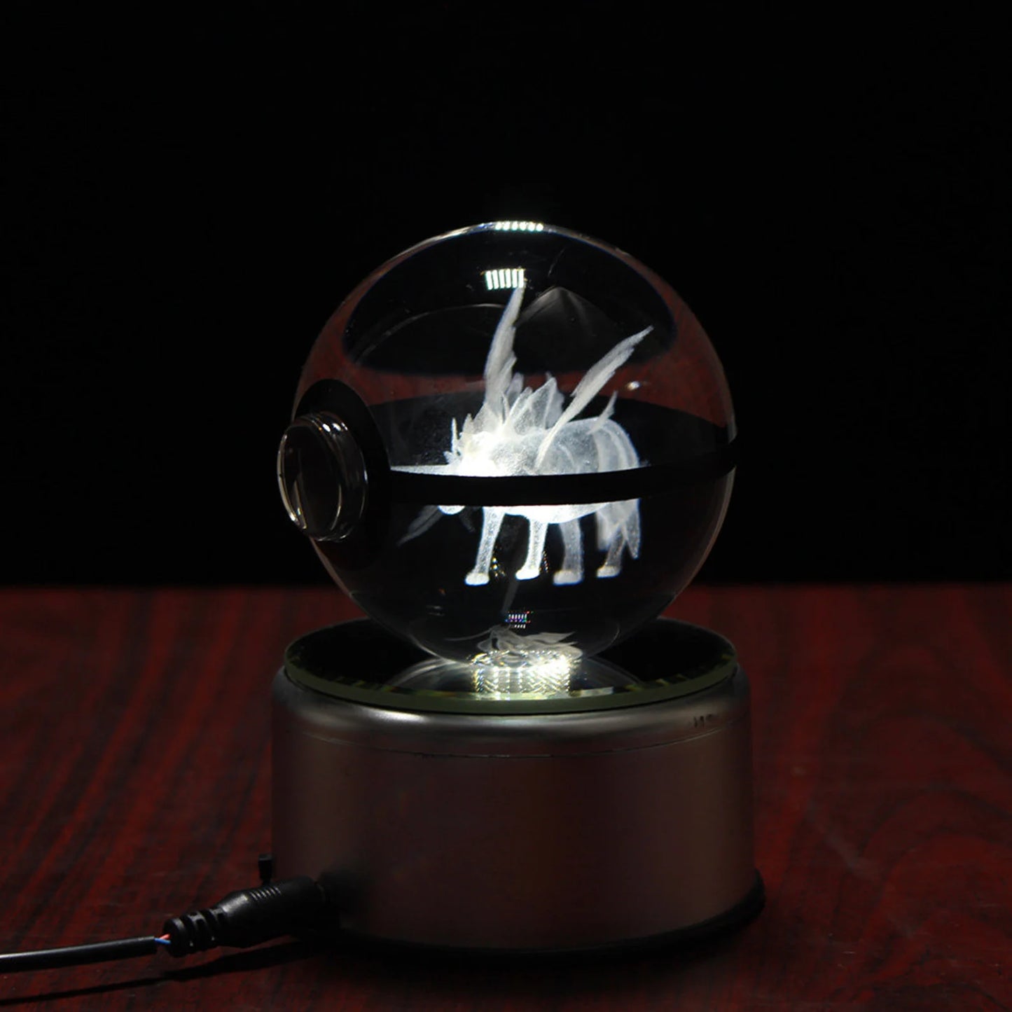 Zacian Large Crystal Pokeball 3D Laser Engraving