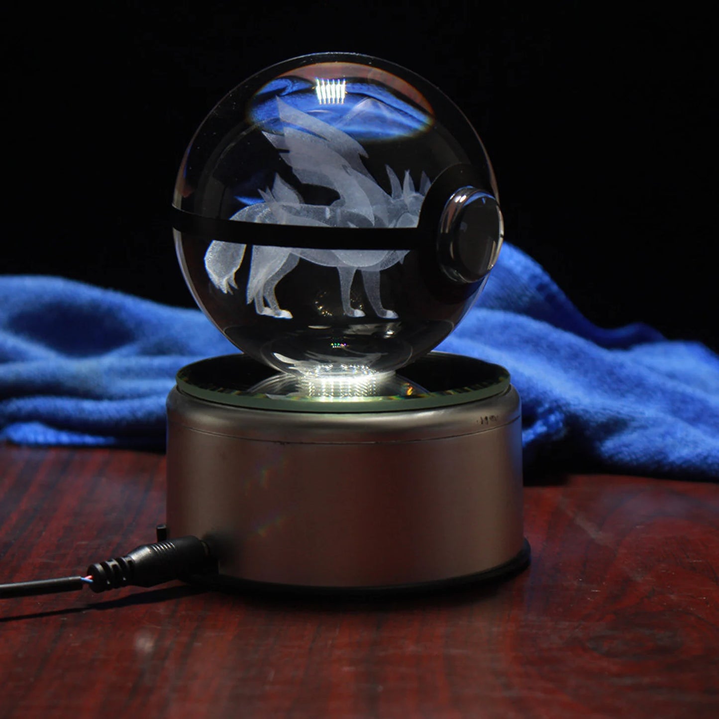Zacian Large Crystal Pokeball 3D Laser Engraving