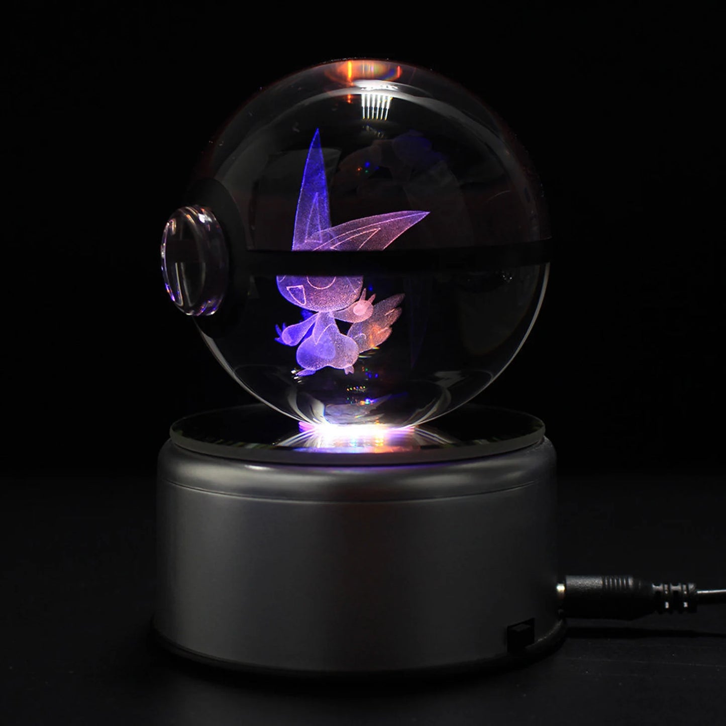 Victini Large Crystal Pokeball 3D Laser Engraving
