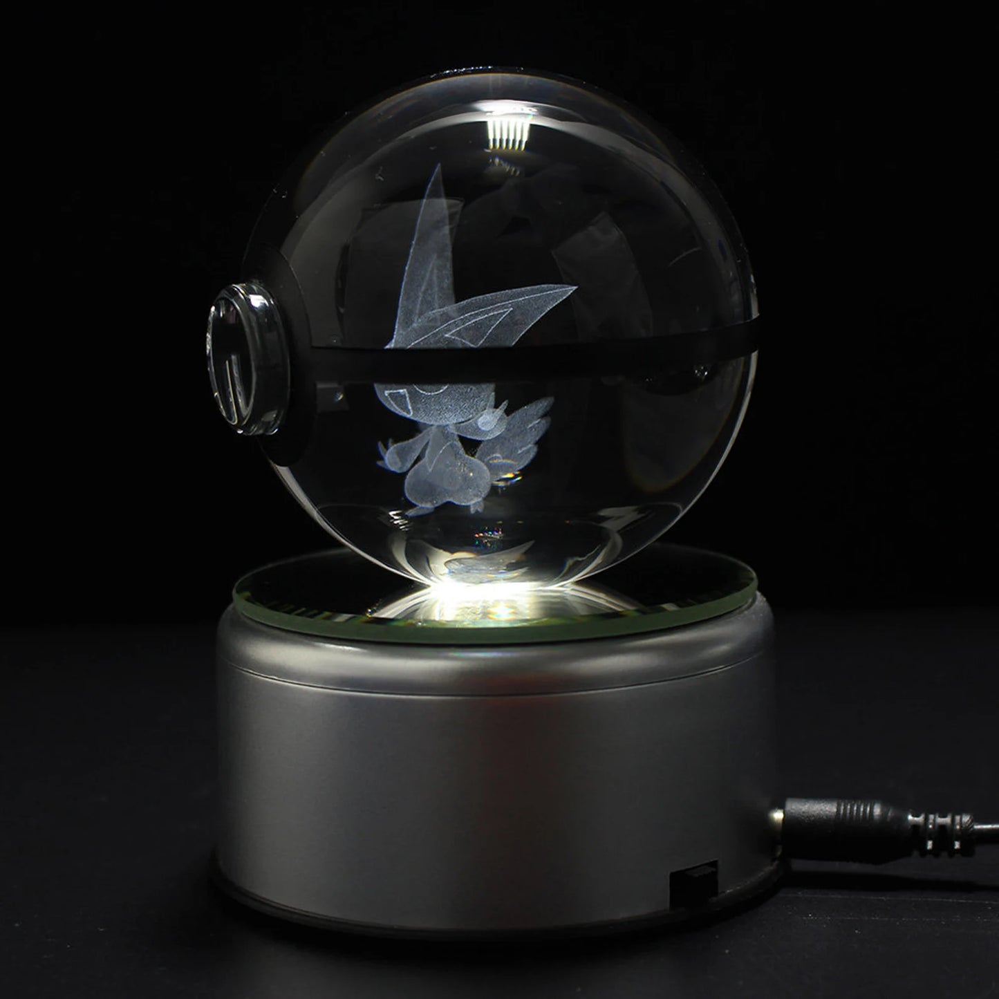 Victini Large Crystal Pokeball 3D Laser Engraving