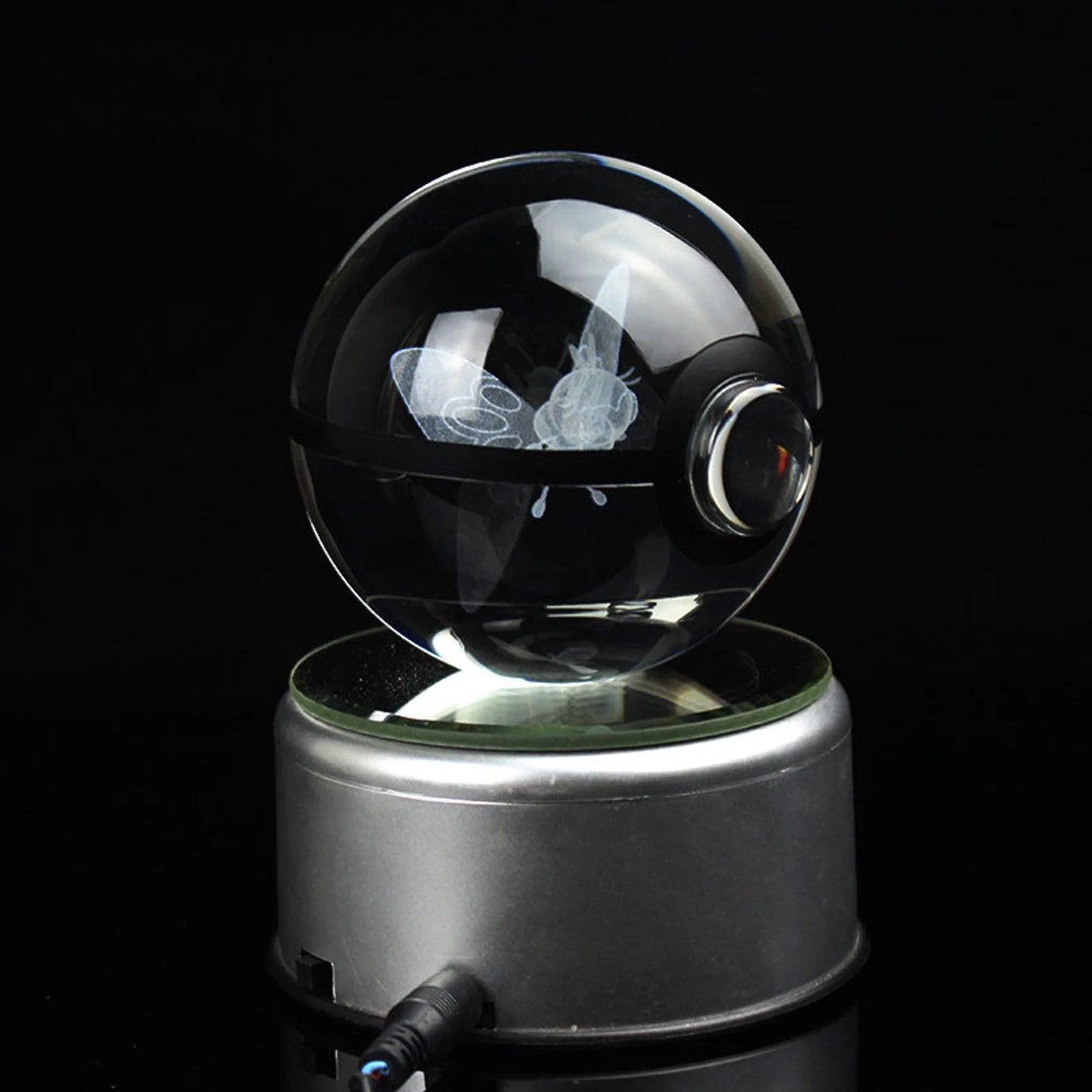 Ribombee Large Crystal Pokeball 3D Laser Engraving