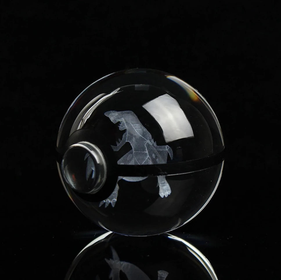 Garchomp Large Crystal Pokeball 3D Laser Engraving