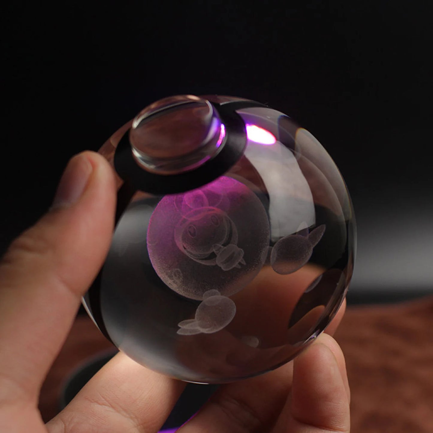 Hattrem Large Crystal Pokeball 3D Laser Engraving