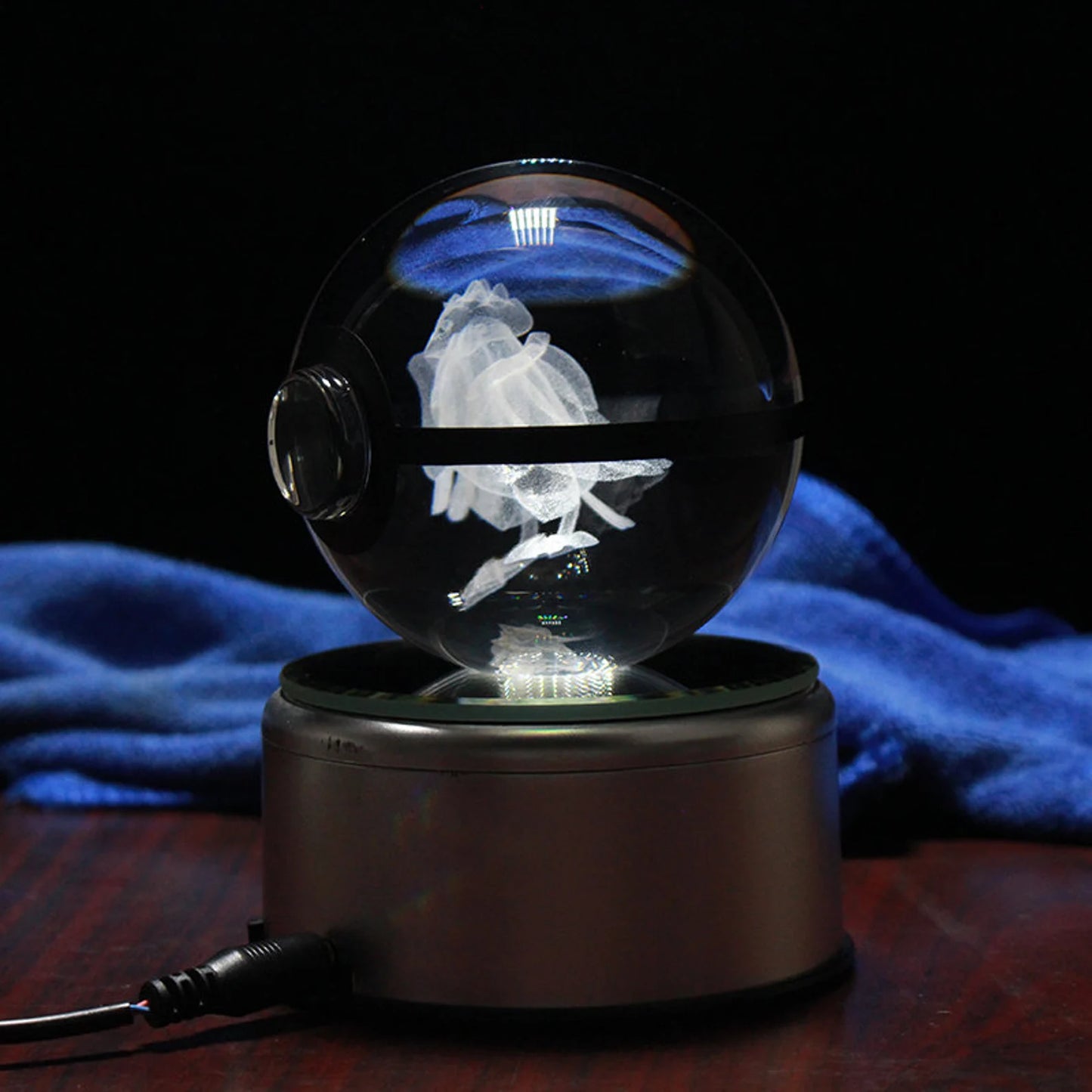 Corviknight Large Crystal Pokeball 3D Laser Engraving