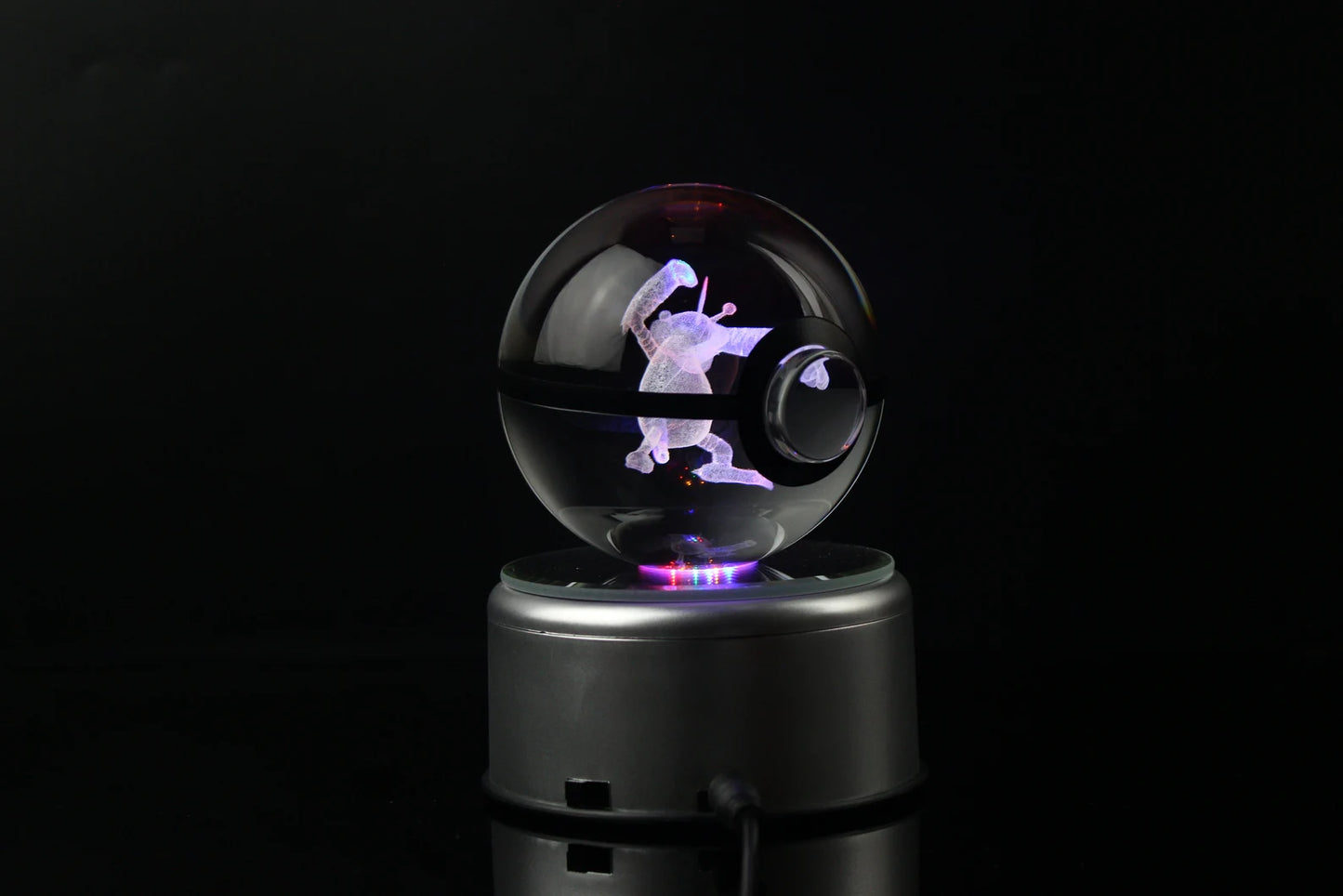 Electabuzz Large Crystal Pokeball 3D Laser Engraving