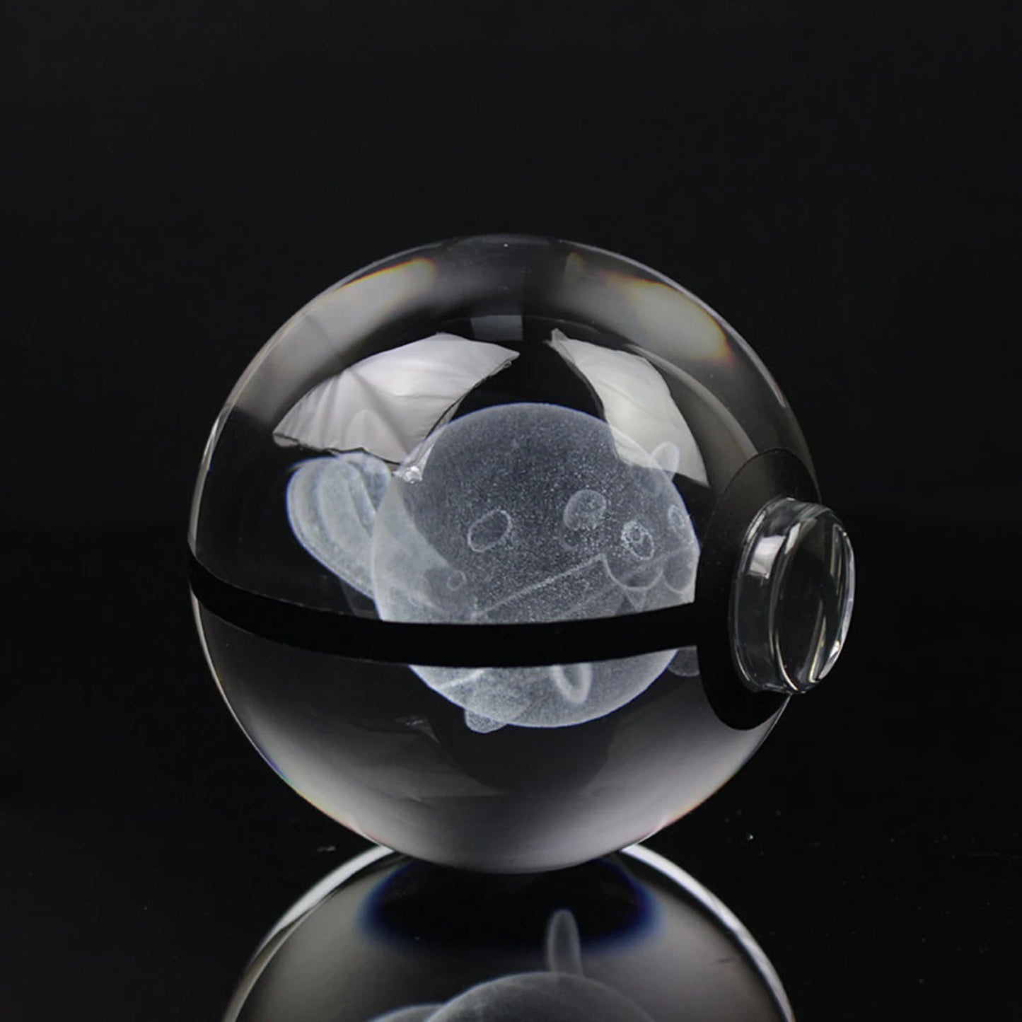 Spheal Large Crystal Pokeball 3D Laser Engraving