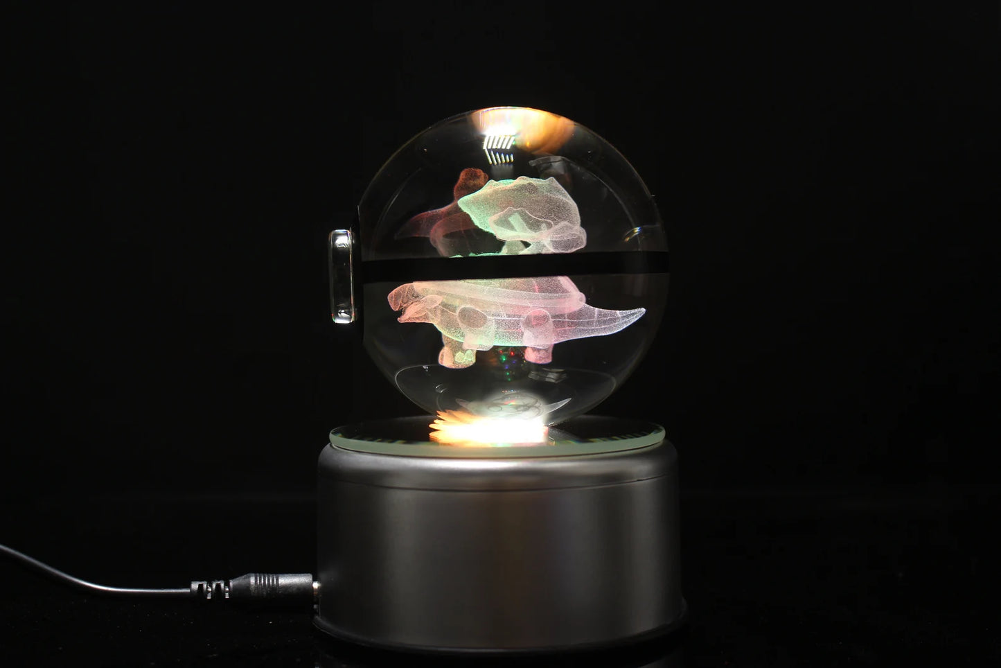 Torterra Large Crystal Pokeball 3D Laser Engraving