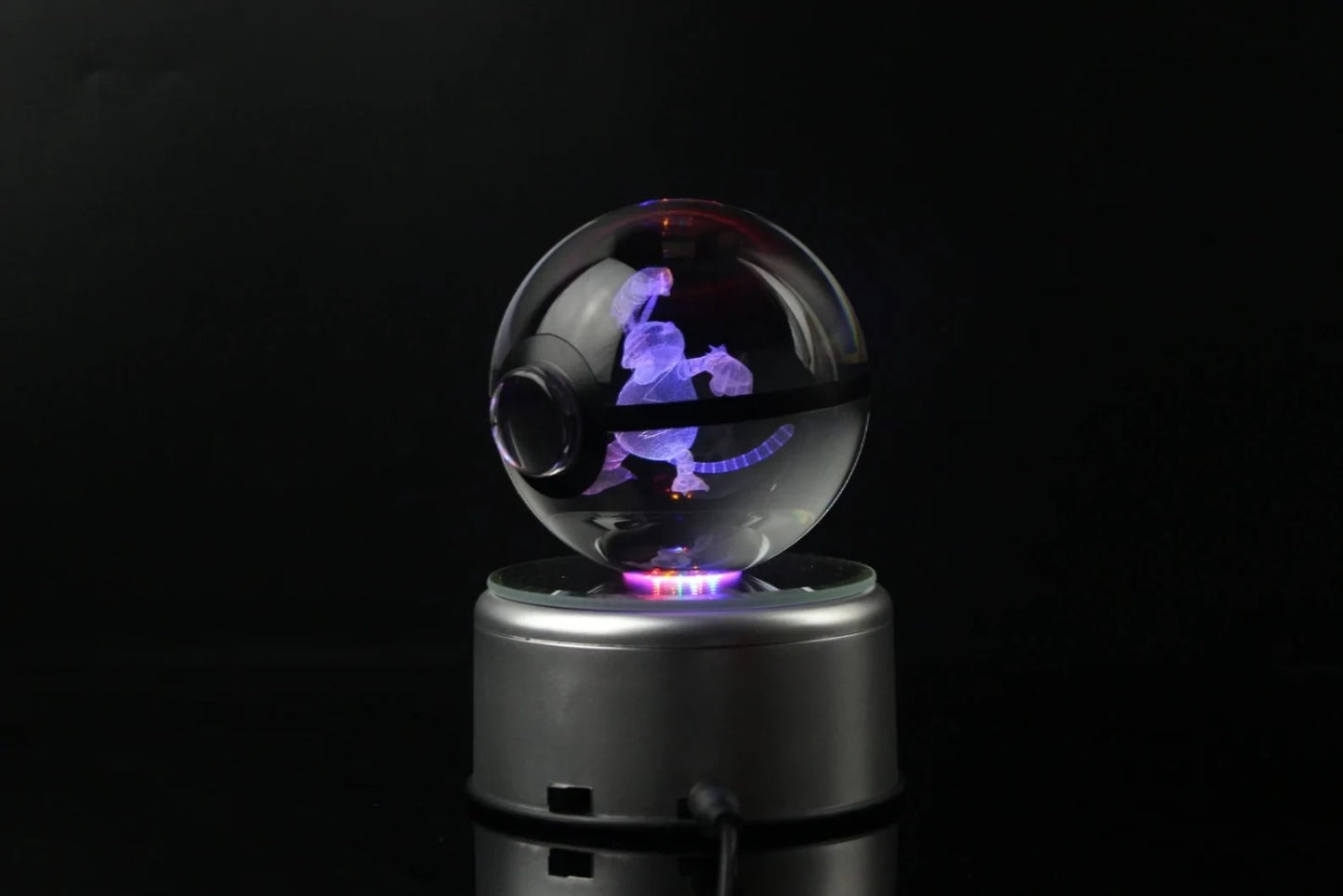 Electabuzz Large Crystal Pokeball 3D Laser Engraving