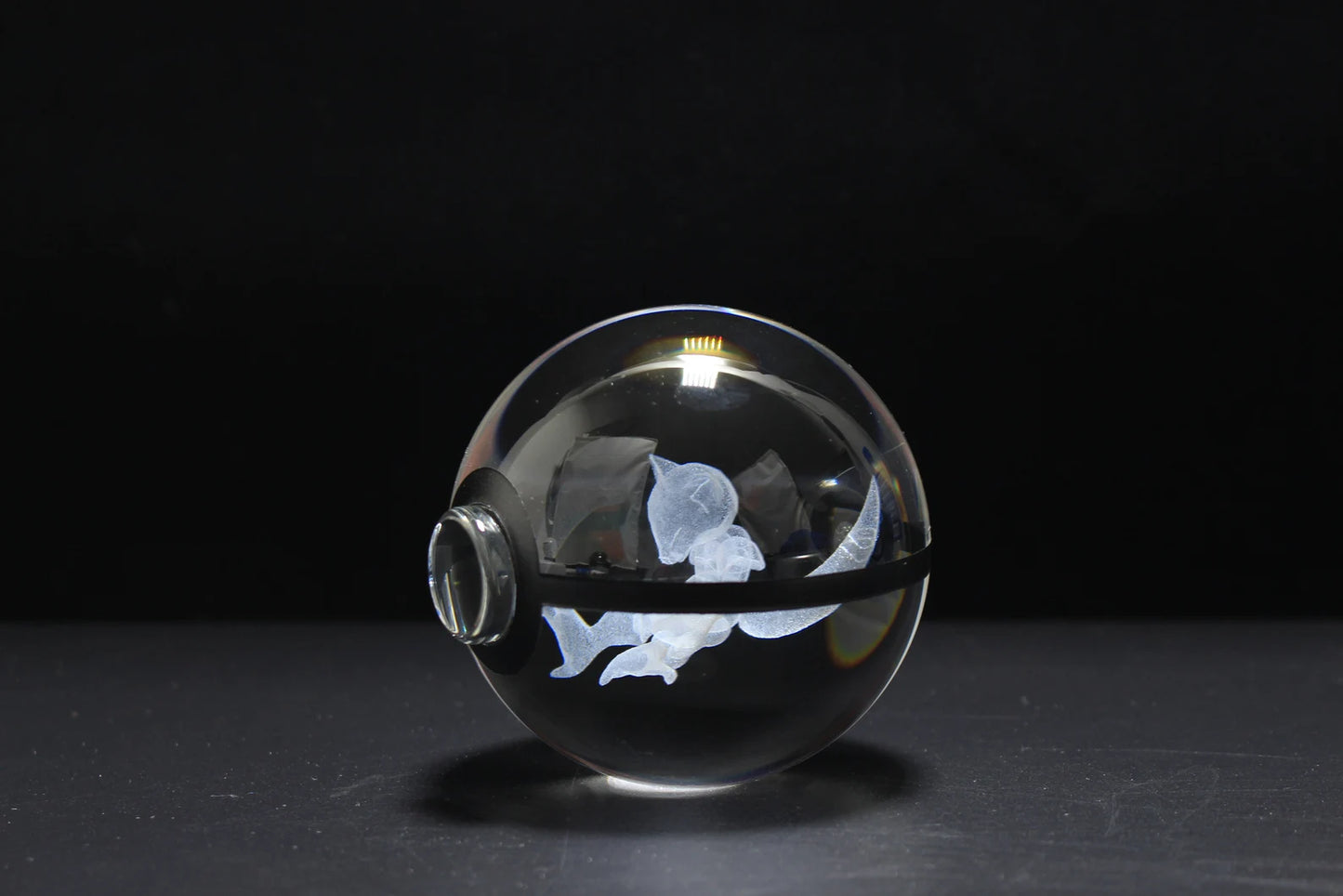 Abra Large Crystal Pokeball 3D Laser Engraving