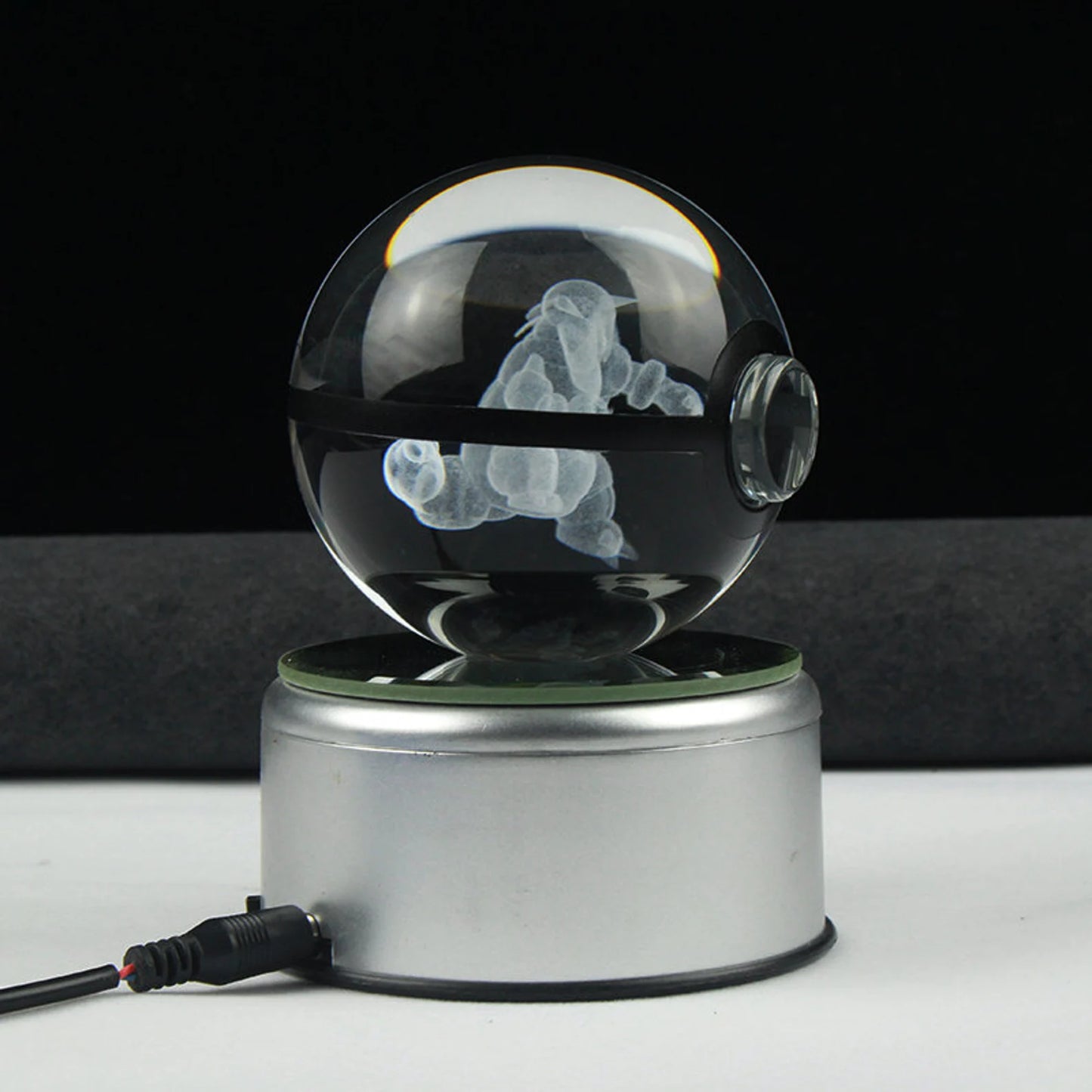 Aggron Large Crystal Pokeball 3D Laser Engraving