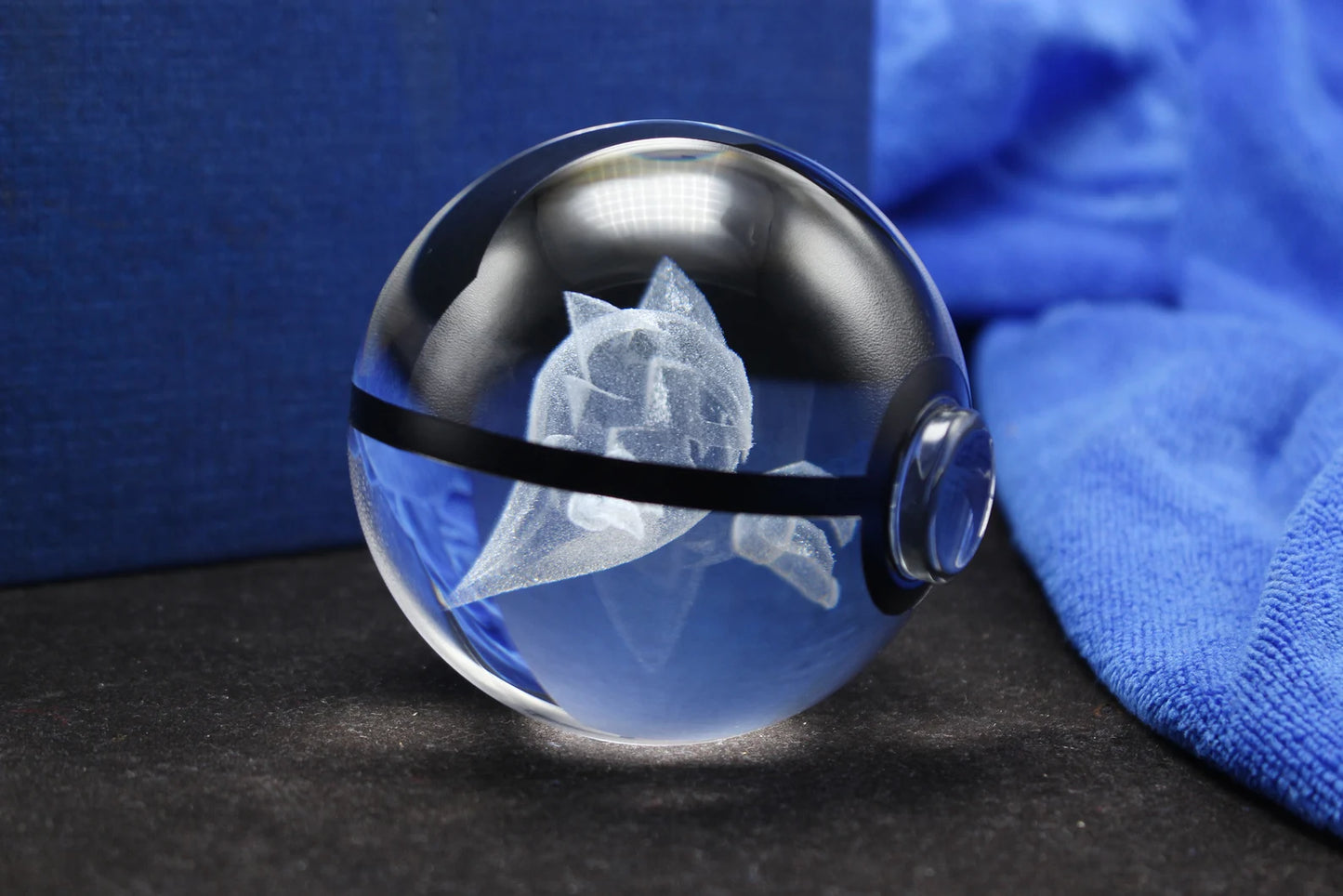 Haunter Large Crystal Pokeball 3D Laser Engraving