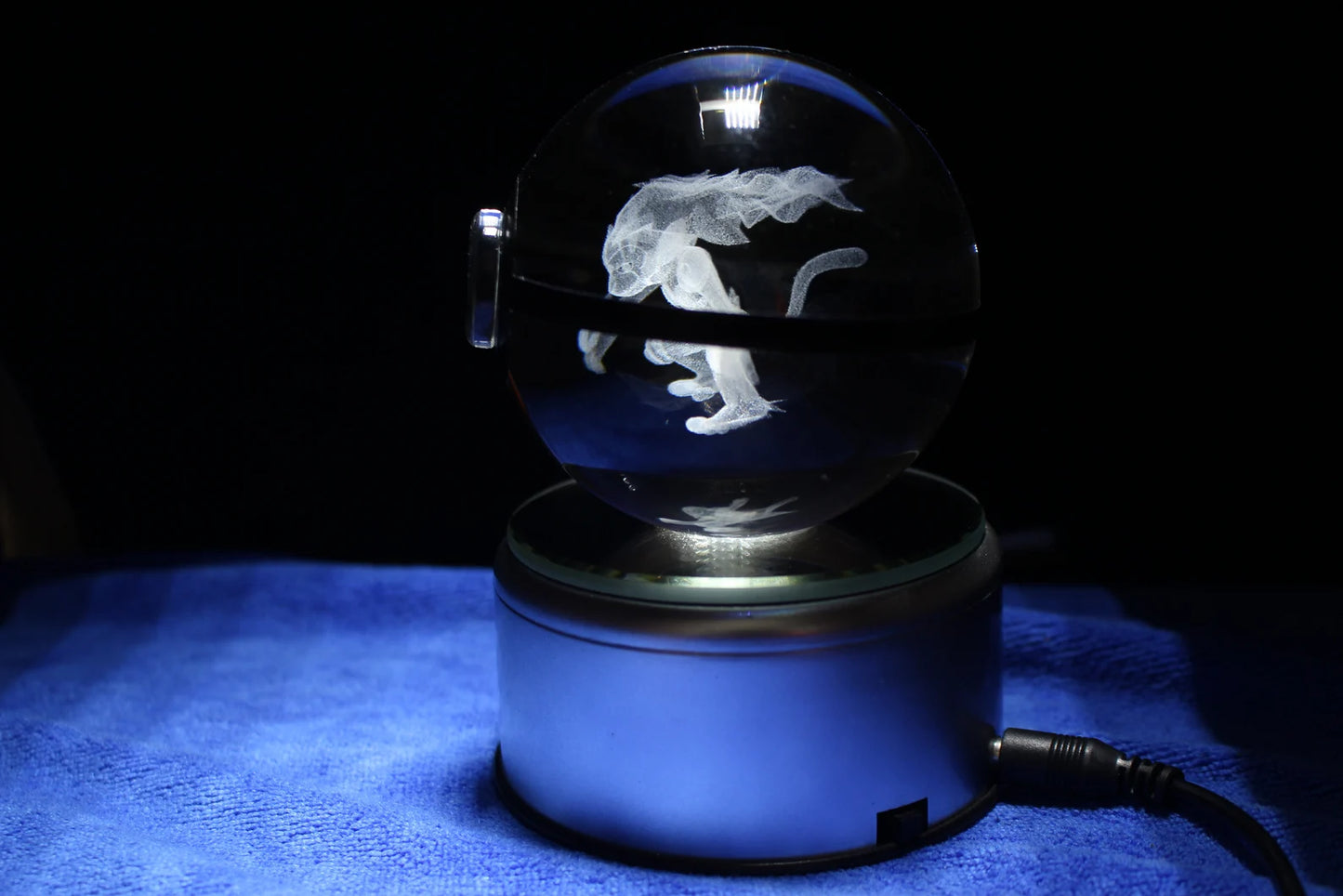Infernape Large Crystal Pokeball 3D Laser Engraving