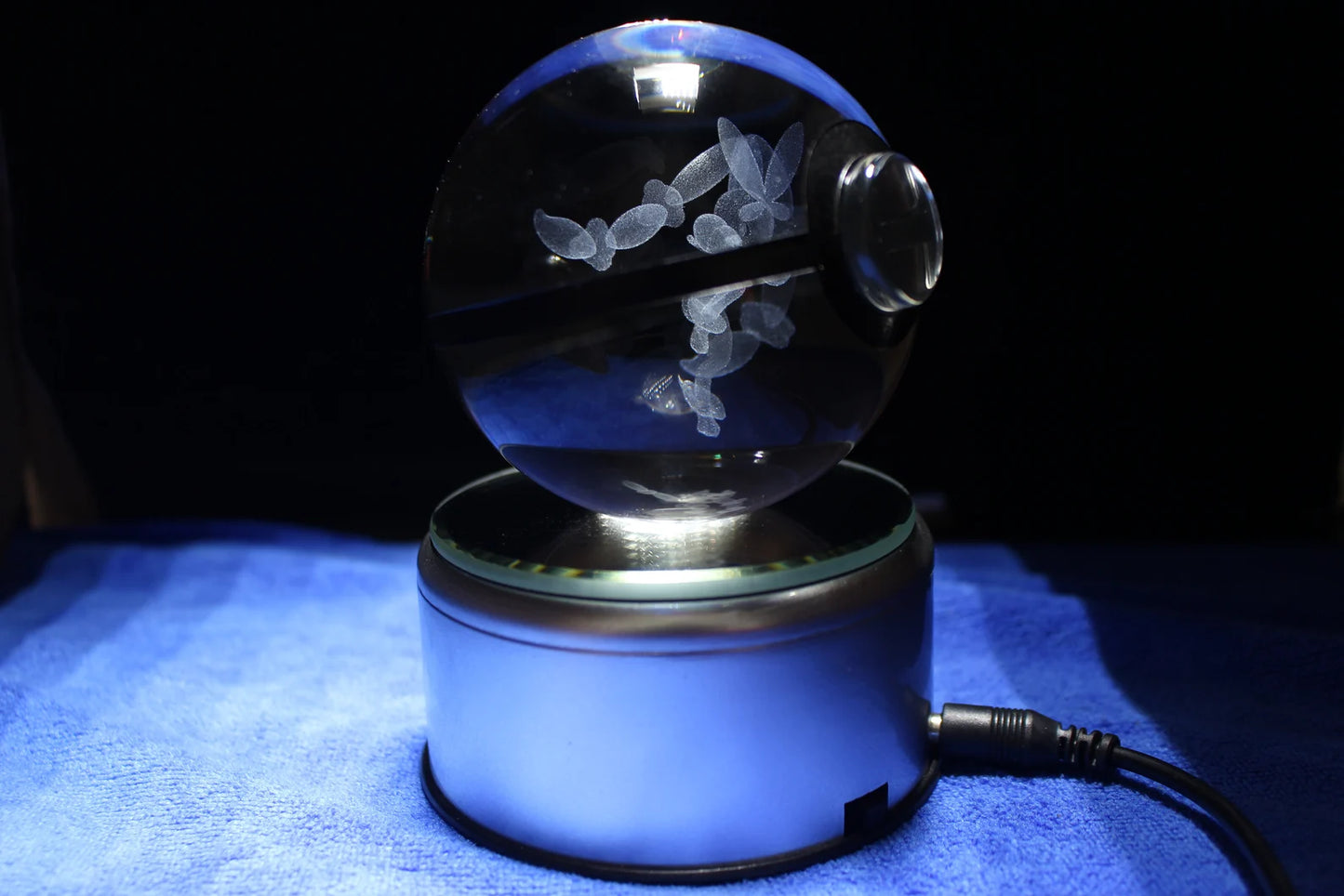 Lopunny Large Crystal Pokeball 3D Laser Engraving