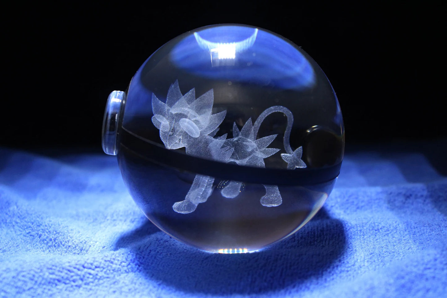 Luxray Large Crystal Pokeball 3D Laser Engraving