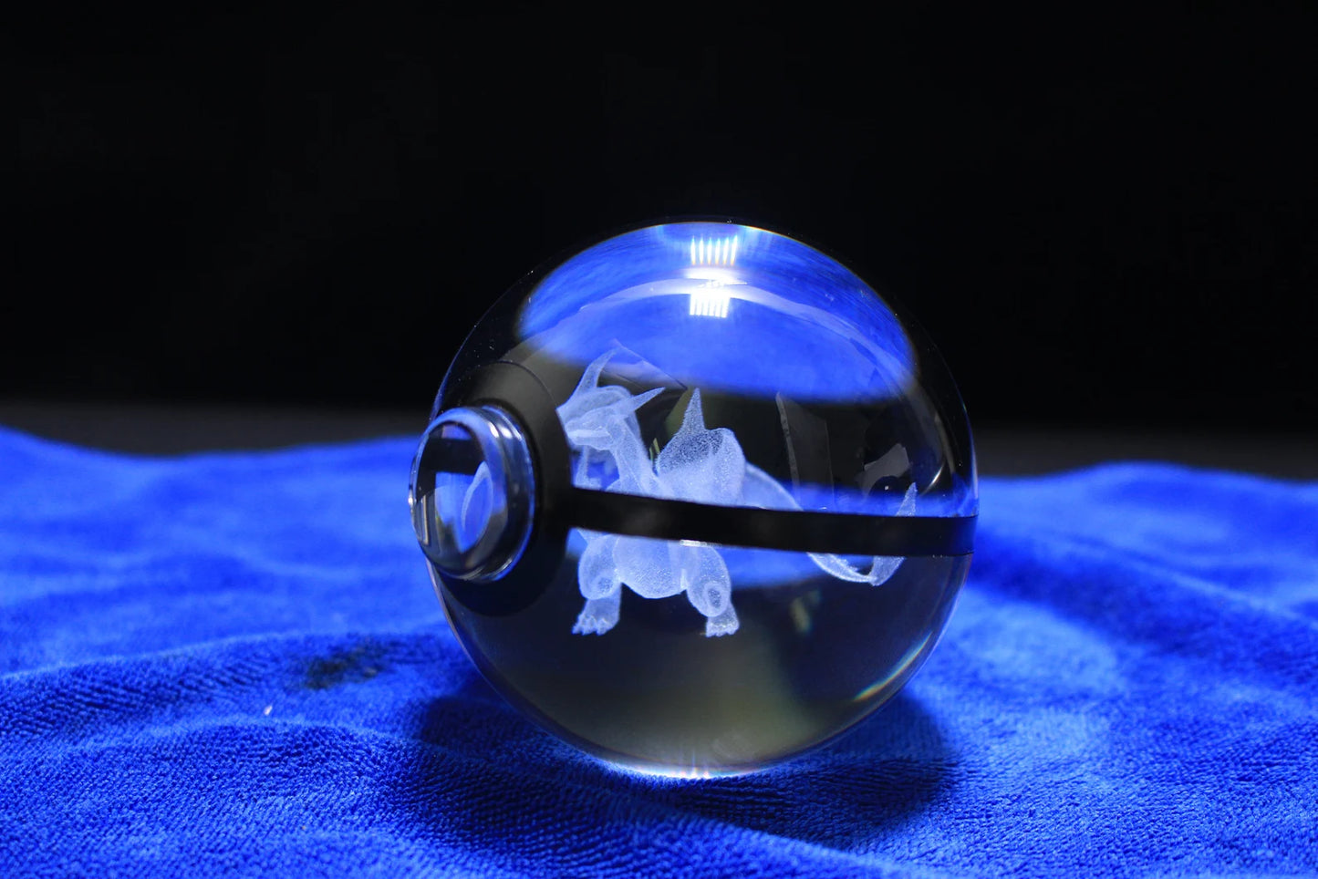 Mega Charizard Y Large Crystal Pokeball 3D Laser Engraving