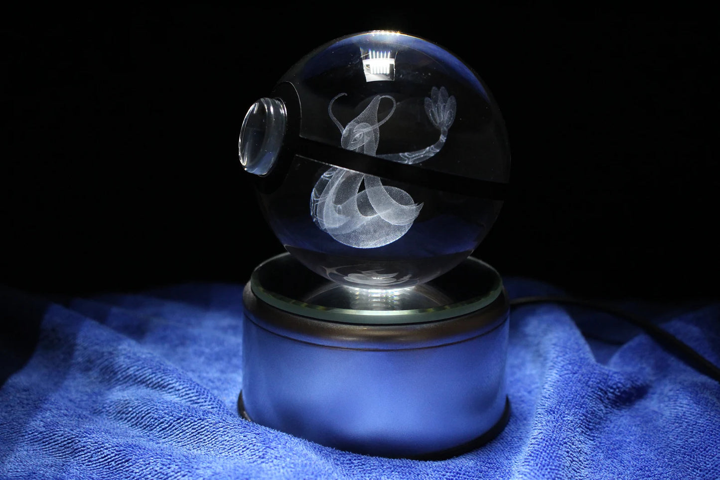 Milotic Large Crystal Pokeball 3D Laser Engraving