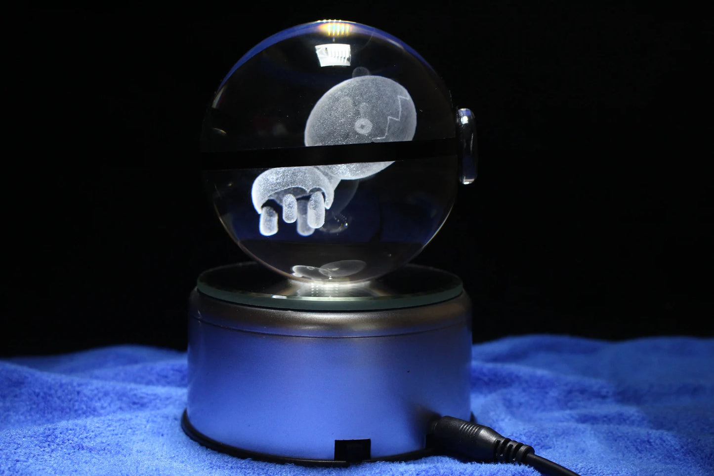 Trapinch Large Crystal Pokeball 3D Laser Engraving