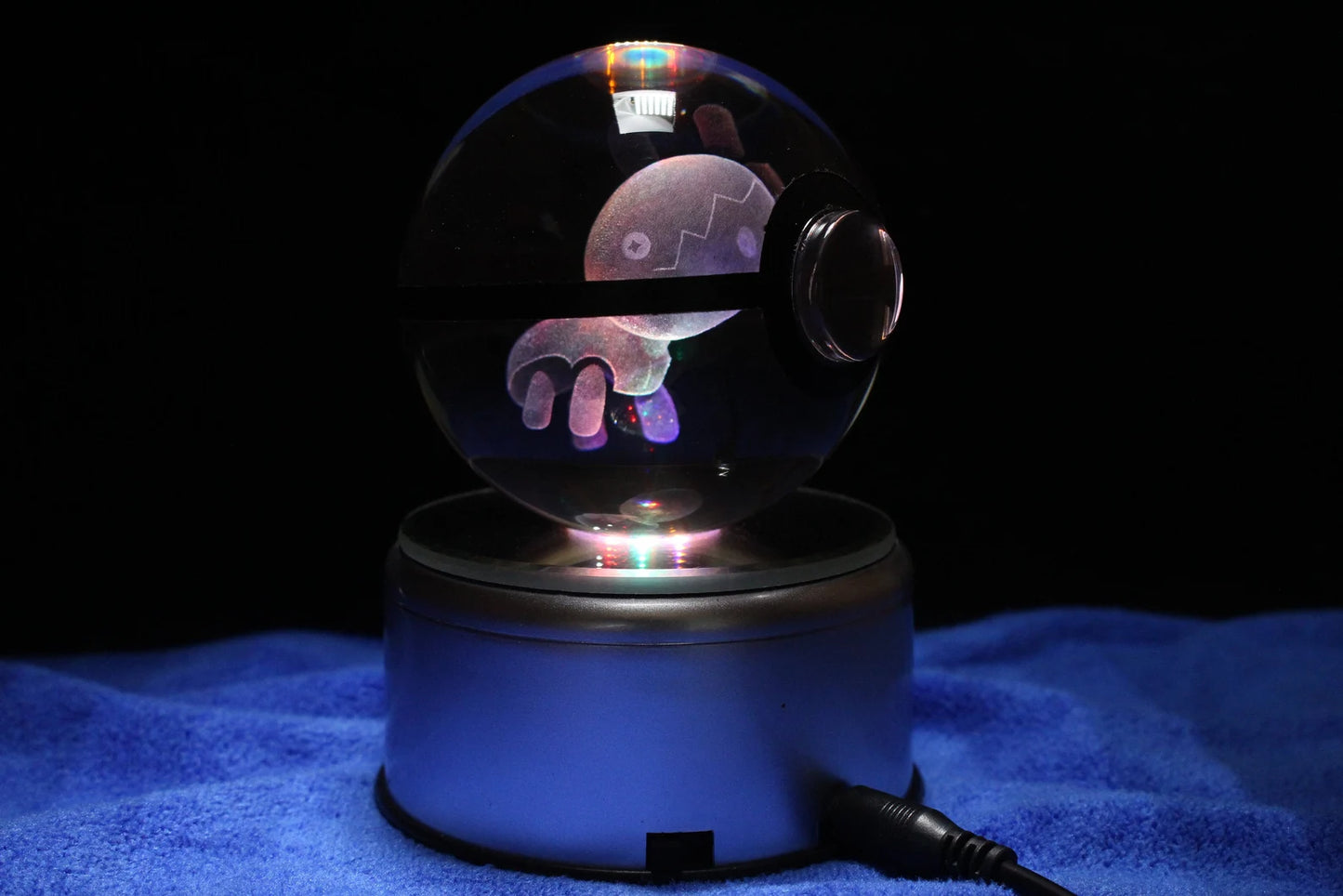 Trapinch Large Crystal Pokeball 3D Laser Engraving