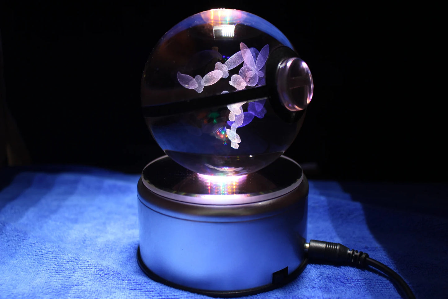 Lopunny Large Crystal Pokeball 3D Laser Engraving
